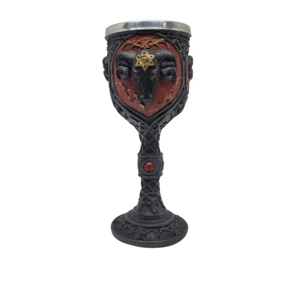 Taça / Cálice Baphomet - Resina Acabamento Alumínio