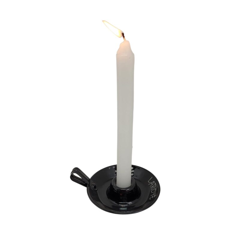 Castiçal em Alumínio Preto para Vela (Exú)