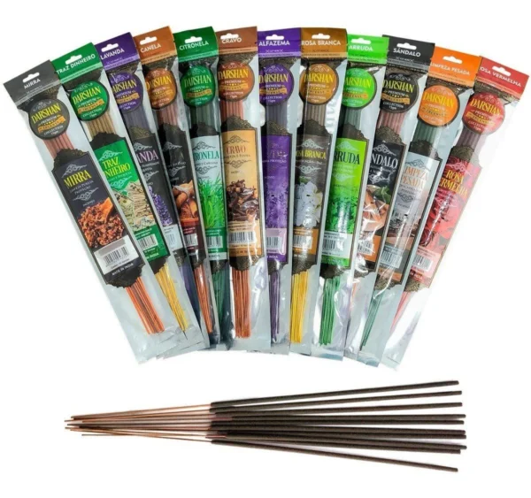 Incensos Darshan Massala Premium - Mix 12 Aromas