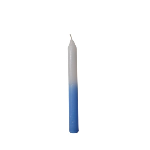 Vela Palito Bicolor Branca & Azul C/ 30 Unidades – 17Cm