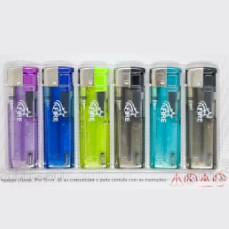 Isqueiro pequeno recarregavel - Cartela com 6 unidades