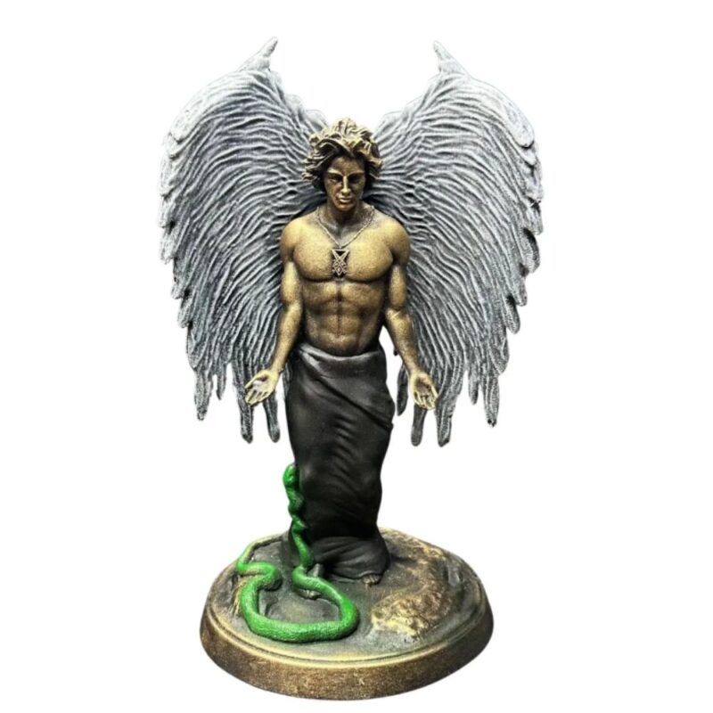 Imagem Lucifer Portador Da Luz - Resina 30cm Cor Dourado