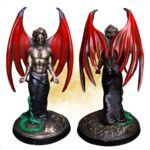 Imagem Lúcifer Portador Da Luz Resina 27 Cm Morcego Cor Vermelho