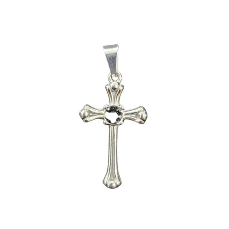 Pingente Aço Inox 316L Prateada Cruz