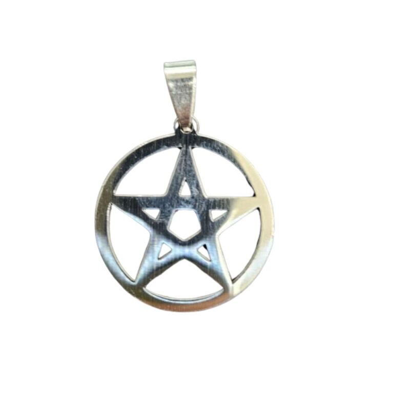 Pingente Aço Inox 316L Prateada Estrela de Davi