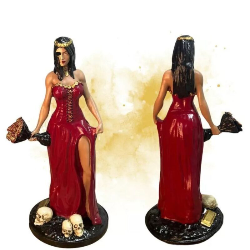 Pomba Gira Rosa Caveira 24 cm - Resina