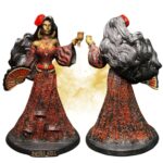 Pomba Gira Rosa Caveira 24 cm - Resina - Vermelha