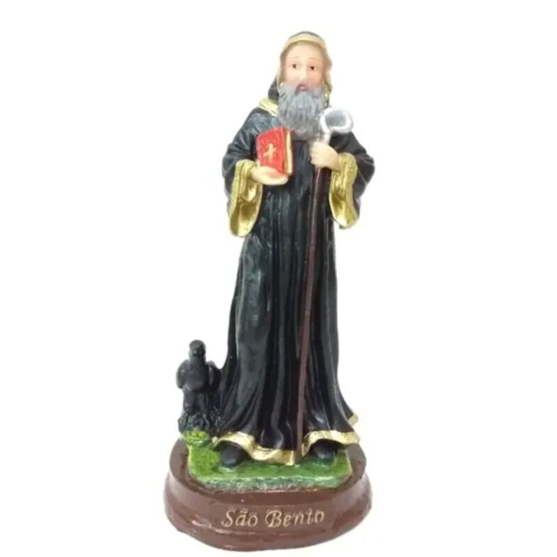 Imagem De São Bento Resina 15 Cm - Evangelize