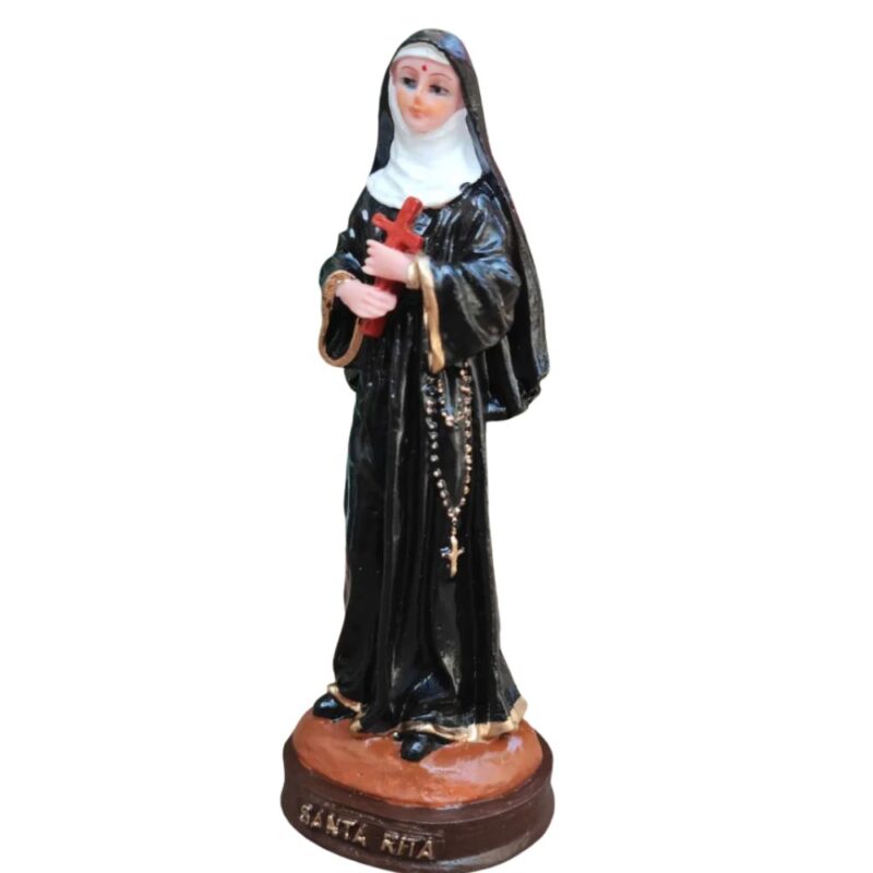 Santa Rita Imagem Católica Em Resina 15 Cm