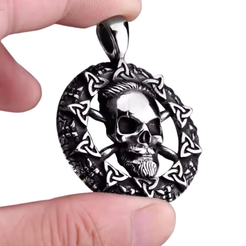 Pingente de caveira vintage - Viking