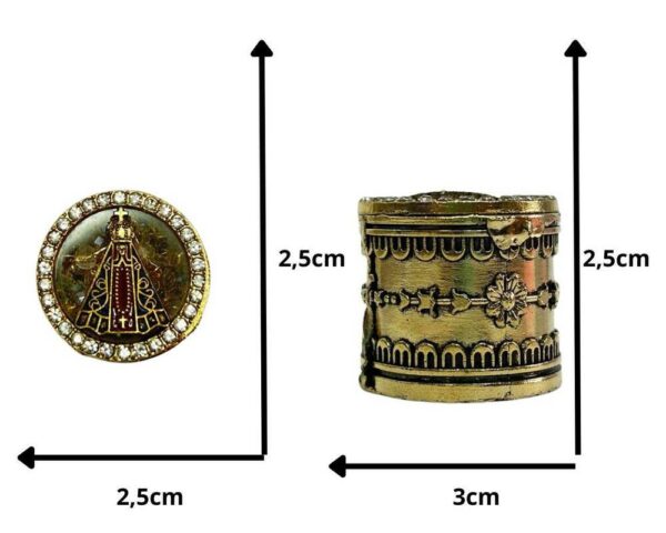 Terço Nossa Sra. Aparecida Prateado Pérola e Fecho + Relicário - Image 4