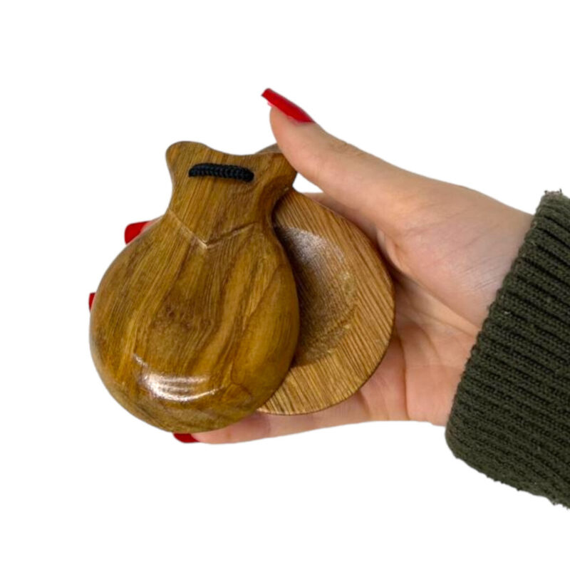 Castanholas Espanholas Madeira Clara 2 pares com 9 cm