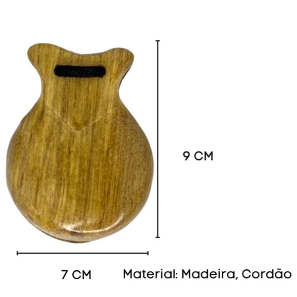 Castanholas Espanholas Madeira Clara 2 pares com 9 cm - Image 3