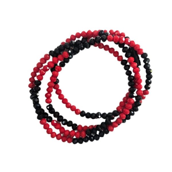Guia de cristal 8mm 60 cm - Vermelho e Preto - Image 2