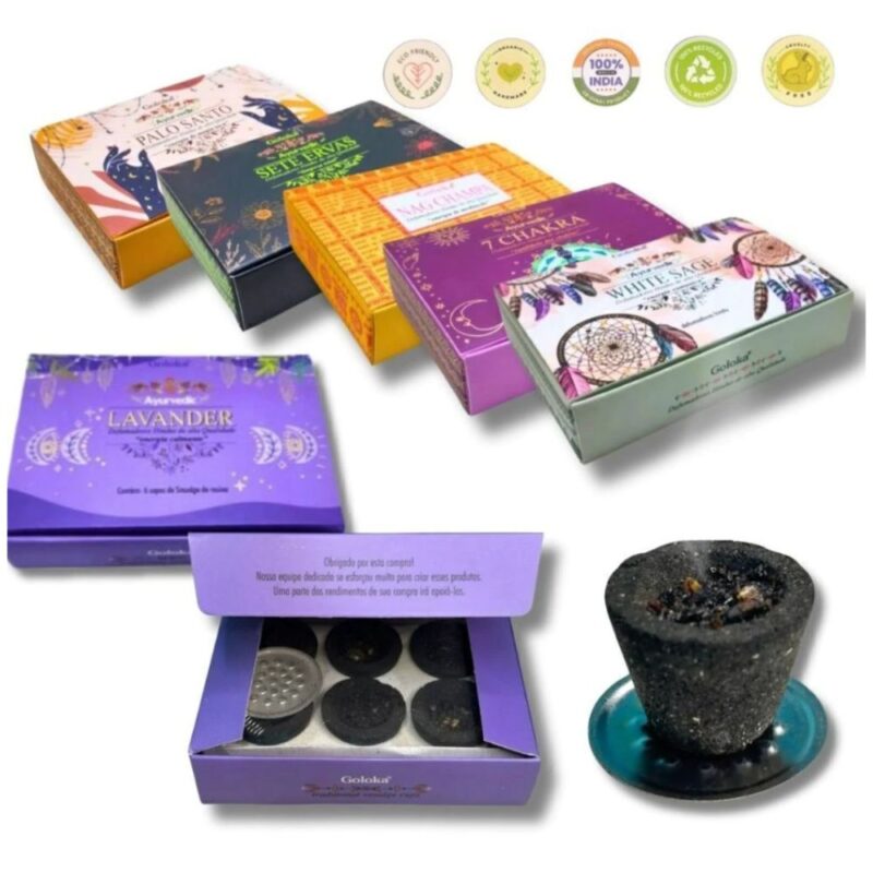 Incenso Defumador Hindu de Resina Goloka Indiano