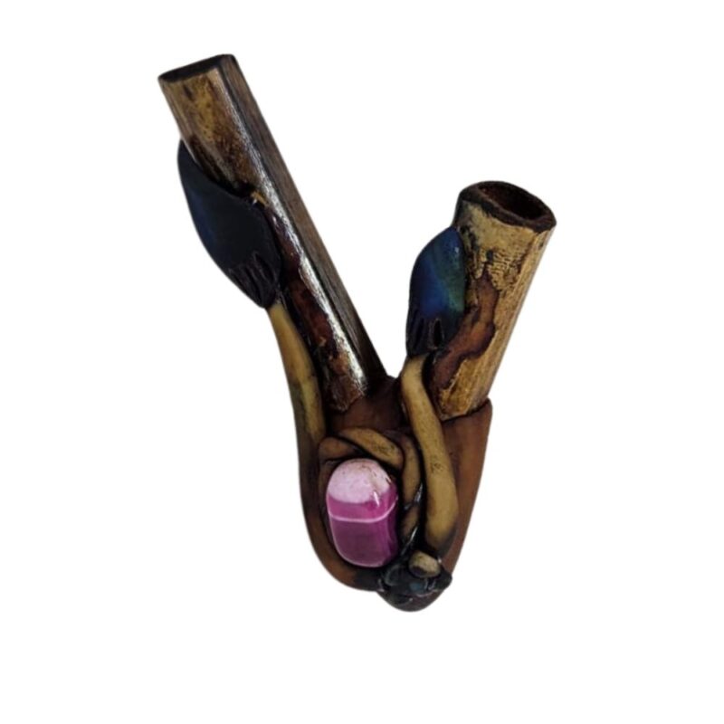 Kuripe autoaplicador de rapé - Roza com azul