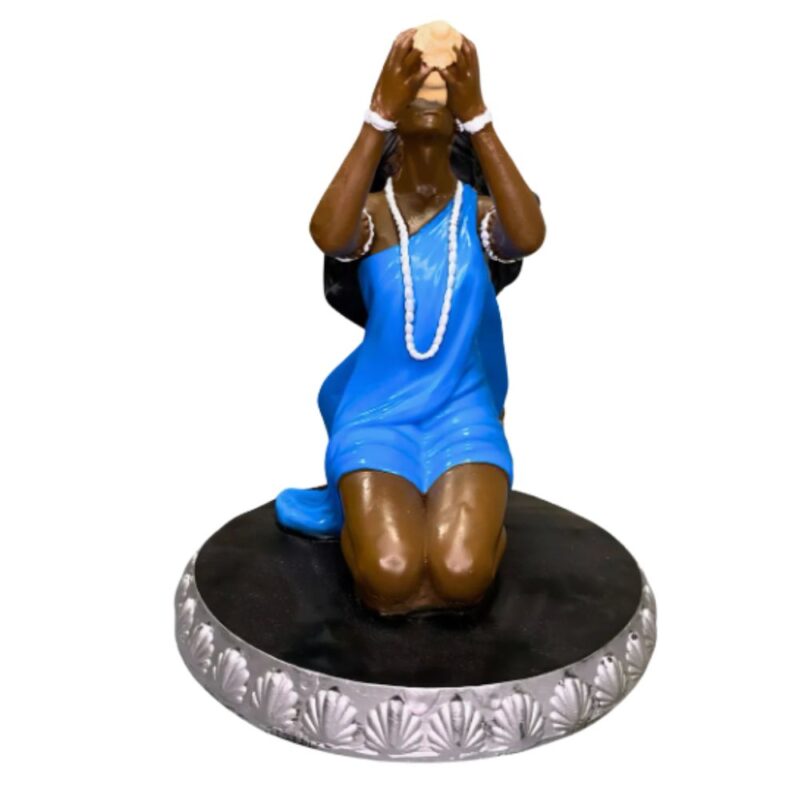 Imagem Iemanjá resina 21cm Cor Azul