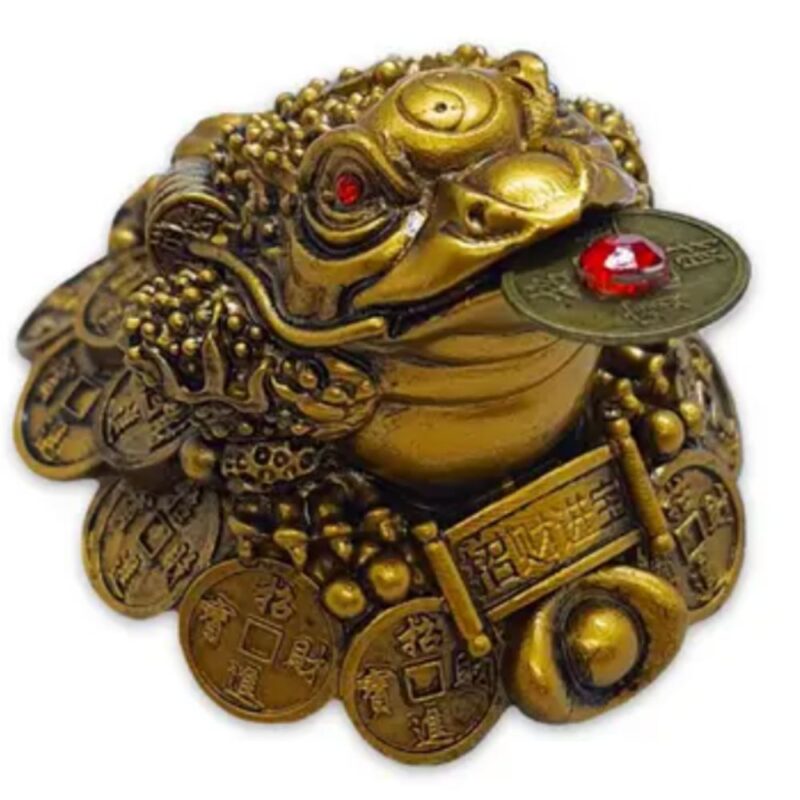 Sapo da Riqueza Feng Shui Chan Chu Sorte Moedas do Poder 4cm - Mandala Esotérica