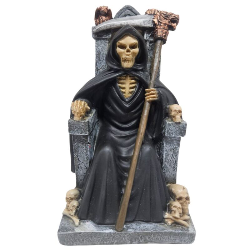 Estatua Caveira Morte No Trono Em Resina